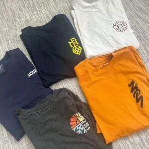 Men's Short Sleeve Tees Bundle- White, Black, Orange, Grey